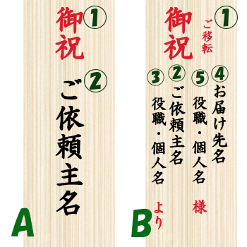 立札・縦書例